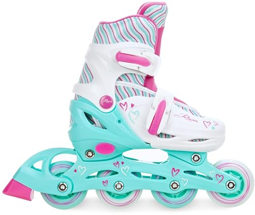 RAVEN Inline Skates Inliner für Kinder Mädchen verstellbar (Loret Mint/Pink, 27-30 (16,5cm-18,5cm))