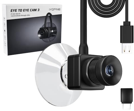 IYOFINE Eye to Cam 3 webbkamera 1080P manuellt fokus med sugkopp på mittskärmen, öga till kamera, mittskärm webbkamera, skapa en positiv anslutning vid varje samtal/konferens (1080P MF)