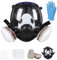 Sosvulix Masque respiratoire réutilisable complet pour le visage, masque à gaz, masque de protection contre la poussière industrielle pour pulvérisation, ponçage, peinture, polissage, 10 tampons de