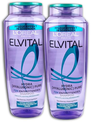 2 er Pack Loreal Elvital Hydra Hyaluronic Pure Shampoo 2 x 300 ml