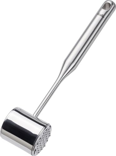 Fissler Essential/Batticarne in acciaio inox (28 cm/0,4 kg), martello rotondo per carne, con occhiello per appendere, lavabile in lavastoviglie