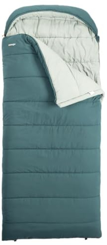Vango Stellar Grande XL Square Sleeping Bag with Shaped Hood, Insulated, Soft Smooth Polair Lining and Shell, Zip Guard, Double Layer Construction for Extra Warmth 3 Season