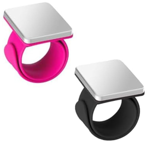 Pqahffowr 2 pezzi cuscino magnetico con spilli da cucito magnetico, bracciale porta spille magnetico, per cucire, nero + rosa