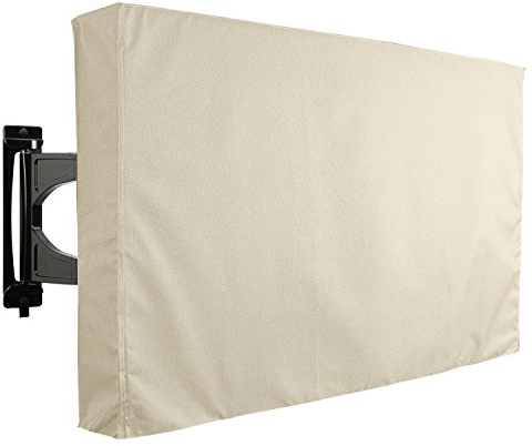 KHOMO GEAR Hülle Bezug für Fernsehen Wetterfestes Cover für TV Schutz für den Maßen 40 41 42 Zoll für LCD, LED, OLED und Plasmageräte Kompatibel mit Standardständern - Beige 40 - 42