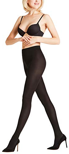 FALKE Damen Strumpfhose Seidenglatt 40 DEN W Ti halb-blickdicht einfarbig 1 Stück, Schwarz Black 3009, L
