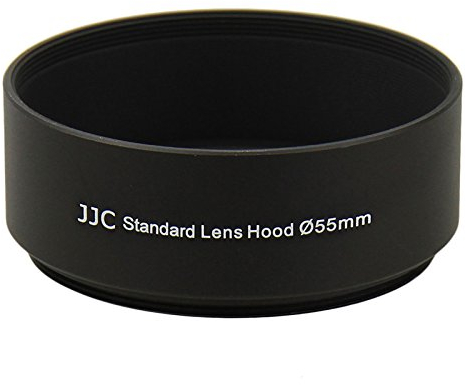 Screw-on Camera Metal Lens Hood Sun Shade for 55mm Thread Lenses for Nikon AF-P DX Nikkor 18-55mm f/3.5-5.6G Sony 85mm f/2.8 Alpha A-Mount Standard Prime Lens