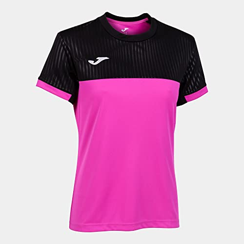Joma Maglia Manica Corta Montreal Maglietta, Rosa Fluo Nero, M Donna