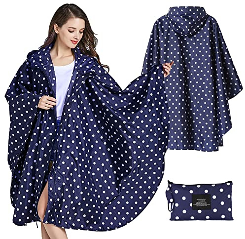 SOPPY Poncho Pioggia Impermeabile per Adulti Mantella Pioggia Donna Leggero e Portatile Impermeabile con Cappuccio