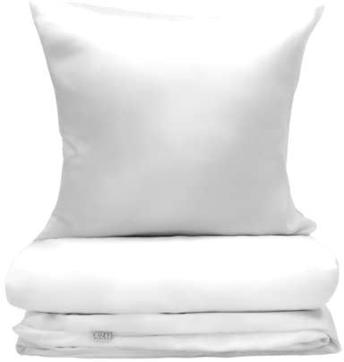 COZY HEAVEN | Luxus Lyocell Bettwäsche (Tencel™) | Gewonnen aus Eukalyptus u.a. | Ultra weich & hochwertig | Hypoallergen | Atmungsaktiv gegen Schweiß | Nachhaltig (Shiny White, 135x200 + 40x80)