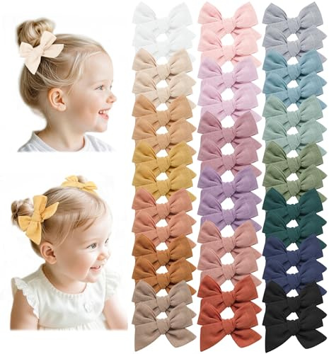 Prohouse 40 pinzas para el pelo para bebé, lazos para el pelo para niñas y bebés, accesorios para el cabello con pinza de cocodrilo