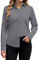 siliteelon Women's Shirts Long Sleeve Stretch Shirts for Women Regular Fit Dress Button Down Shirt Women Executive Office Business Casual Cotton Ladies Shirt Charcoal Grey