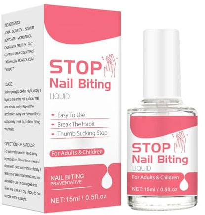 Bitterer Nagellack 15ml I Nägelkauen Stoppen mit Speziallack für Nägelbeißer I Nagellack gegen Nägelkauen I Auch für Kinder Nagelkauer I Stop kauen & let it grow I Daumenlutschen