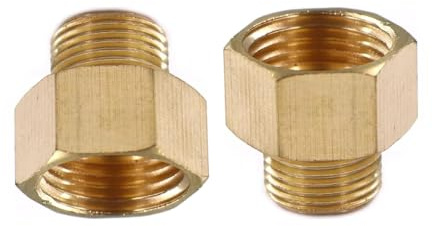 MiJunHD 2 st mässingsreduceringskontakt | BSP hongänga G1/2 mm till hangänga G3/8 = 16,5 mm | rörgänga som minskar led-VVS-adapter för röranslutning konvertering