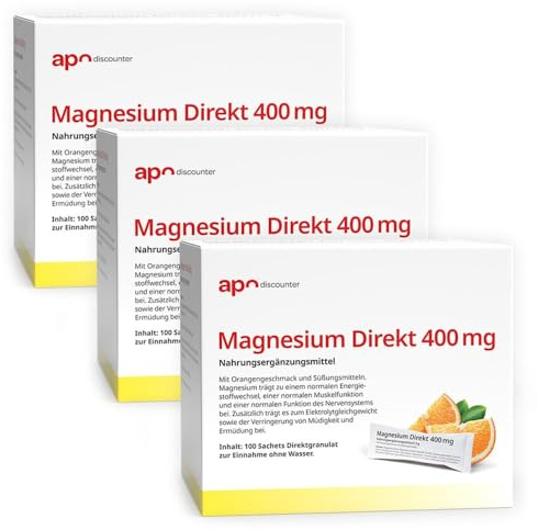 Magnesium Direkt 400 mg von apodiscounter 3x100X2 g