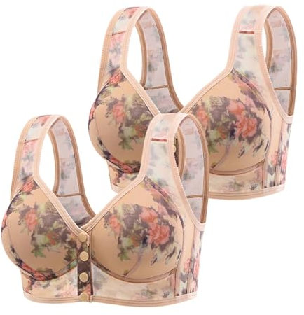 Bralettes For Women Plus Size Padded - Wireless Wide Strap Total Support Bras - SleepBras Full Cup SupportBra Softbras Large Breasts Supportbra For Large Breasts Anti Saggy BreastBra Fallsweet Bras