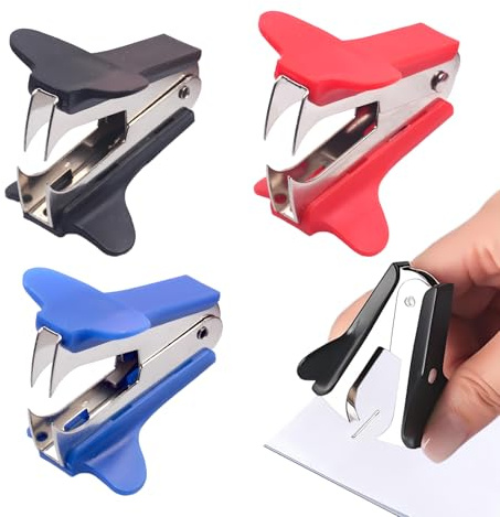 Ôte-Agrafes,3 Pcs Extracteur D'agrafes,Retire Agrafe Rapide,Extracteur Ôte-Agrafe Intégré,Outil Agrafes Bureau Dégrafeur Pour Agrafeuse Maison Bureau Et Lécole