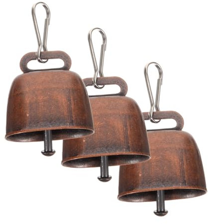 ADOCARN Campanelli per Mucche in Metallo Campanacci per Pecore Vintage Campanelli da Appendere per Animali Set da 3 Pezzi Suono Leggeri e Anti- per Fattoria