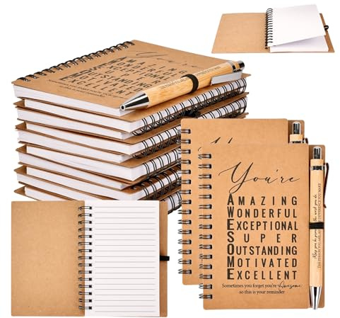 20 PCS Employee Appreciation Gift Bulk Thank You Gifts for Colleagues Inspirational Spiral Notebooks with Motivational Bamboo Pens Employees Inspirational Gifts for Coworkers Nurse Teacher Team Staff