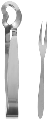 SWETRACE Set Posate per Lumache in Acciaio Inossidabile Pinza e Forchetta Ergonomica Utensili da Cucina Compatti per Frutti di Mare Accessori Antiscottatura per Casa e Ristorante