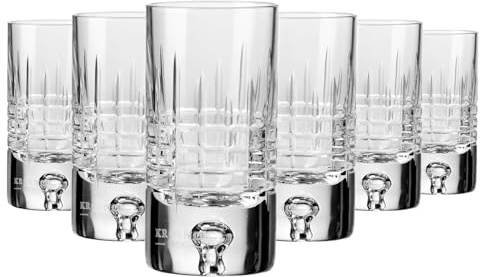 Krosno – Vodka, Liqueur & Cordial Shot Glasses 1.7 oz (50ml), Set of 6 – Lead-Free Crystal – Handcrafted & Cut – Saga Collection – Elegant Gift Set