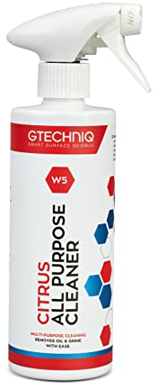 Gtechniq W5 All Purpose Cleaner - Car Degreaser Spray for Oil, Grease and Stain Remover. Suitable for Most Surfaces and Car Wheel Cleaner, 100% Biodegradable Car Cleaning Products. 500ml