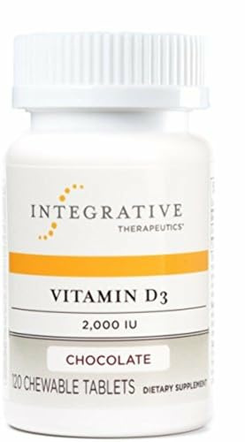 Integrative Therapeutics Vitamin D3 2,000 IU - Vitamin D for Bone Health* - Supports a Healthy Immune System* - Gluten-Free & Dairy-Free - Chocolate Favored, 120 Chewable Tablets (120 Servings)