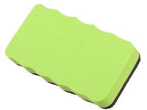 Borrador de pizarra blanca con esponja magnética, 110 x 52 mm, azul fino (verde, solo borrador)