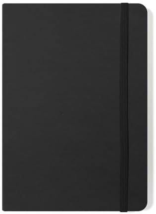 Silvine A5 Executive Hardback Notebook/Journal Black - Lined 90gsm (160 Pages)