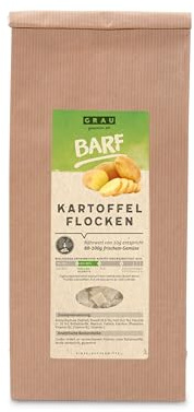 GRAU Torkade grönsaker för BARF-utfodring för hundar, potatisflingor, tillskottsfoder för hundar, originalprodukt, 1-pack (1 x 500 g)