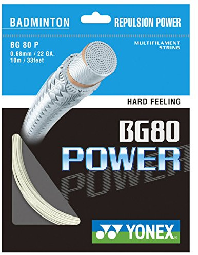 YONEX BG80 Power (.68mm) Badminton String Set (White)