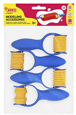 Jovi - 4 Rodillos de modelaje para plastilina con Formas diversas (426)