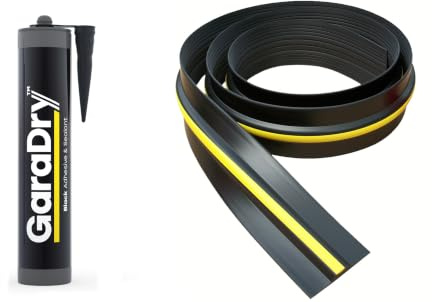 ½” High Garage Door Threshold Seal Kit 18’3” Length | Flexible PVC | Complete Kit Includes 2 Adhesives | GaraDry