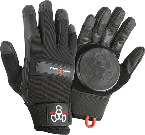 Triple Eight Downhill Longboard Slide Glove for Downhill Skateboarding (1-Pair), Black, X-Small