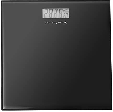 Jazooli Digital Bathroom Scales - Digital Scales Weight Machine for People with Accurate Sensors, Electronic Bath Weighing Scales for Body Weight, Step-On with LCD Display - Black