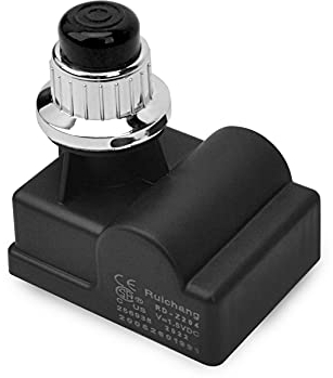 onlyfire 14451 BBQ Cuatro Puertos batería eléctrica Impresión botón Encendido piezoeléctrico, Repuesto para Barbacoa Parrilla de Gas Cigarrillos 4 grabadora,Plata