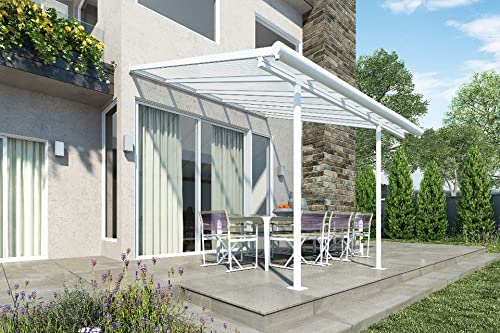 Hochwertige ALU Terrassenüberdachung/Veranda - 314 x 300 (BxT) / Überdachung Palram Sierra Weiß