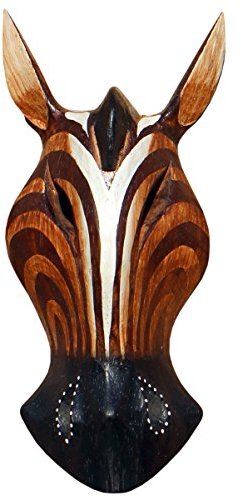 Schöne 20 cm Antilope Holz Maske Afrika Zebra Wandmaske Handarbeit Bali Maske72