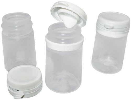 20ml Empty Paint Pots x 10 - Small Plastic Containers for Ink/Glue/Enamel/Acrylic/Modelling/Art/Crafts - Mixing Tester Tubs for Artists - Refillable - Hinged Flip Top Lid