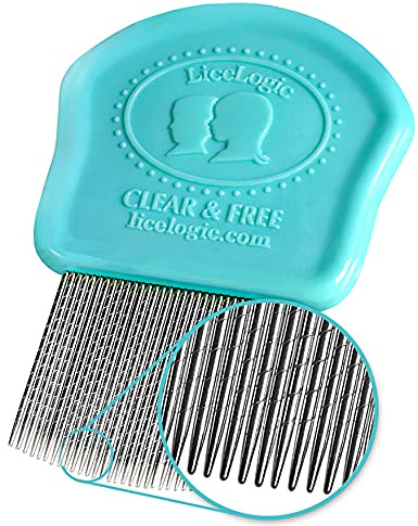 LiceLogic Lice and Nit Eliminator Comb - Effective Against Super Lice, Professional Grade, Stainless Steel Teeth, No-Slip Grip Handle, Durable, Reusable