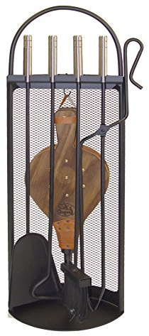 Imex El Zorro 10048 - Juego para chimenea arco-malla (inox y fuelle, 68 x 23 x 14 cm) útiles color negro