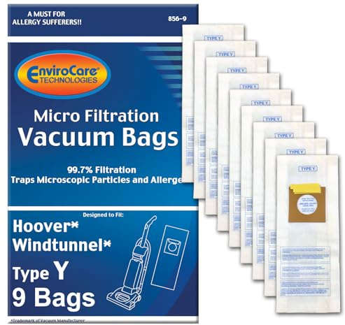 EnviroCare Replacement Micro Filtration Vacuum Bags Made to Fit Hoover Windtunnel Upright Type Y 9 pack