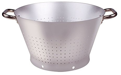 Pentole Agnelli, ALMA168B36, Colapasta Conico Con 2 Maniglie in Acciaio Inox, Alluminio, Argento