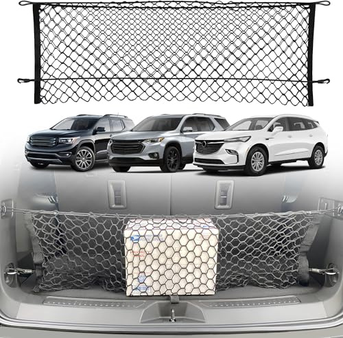 Envelope Style Trunk Mesh Cargo Net for GMC Acadia Buick Enclave Chevy Traverse 2010-2025, Automotive Exterior Accessories - Premium Car Storage Organizers, Cargo Bed Net For Pickup Truck