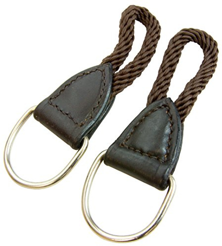 Intrepid International D Ring Savers - Secure and Durable English Bridle Leather Pairs in Havana Brown for Saddles, Breastplates, and Bridles - Equestrian Safety and Gear Protection