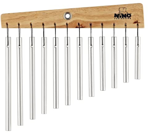Nino Percussion Chimes mit Schlägel – mit 12 Klangstäben – für Kinder ab 4 Jahren – Holz und Aluminium, Natur (NINO580)