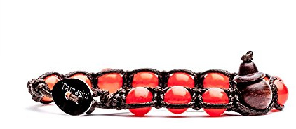 Bracciale originale tibetano Tamashii realizzato con pietre naturali AGATA FUOCO - FIRE