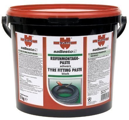 WÜRTH - Pasta lubrificante per il montaggio degli pneumatici, 5 kg, colore: Nero