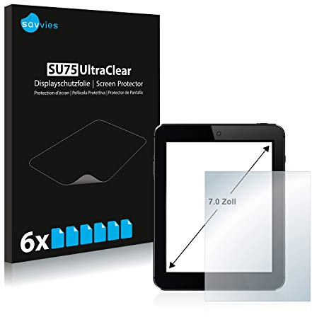savvies 7 Protection Ecran pour Tablettes tactiles avec 7,0 pouces (17.8 cm) [152.5 mm x 91.5 mm, 15:9] 6 Pièces Film Protection Ultra Clair
