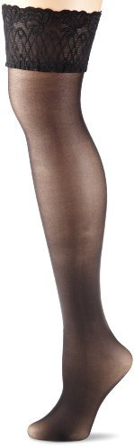 ELBEO Damen Halterlose Strümpfe 902422 / Soft & Resistant 20 Halterlos, Gr. 37 (I (35-37)), Schwarz (schwarz 3800)