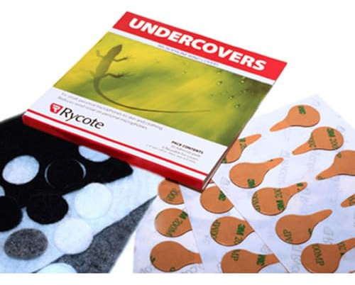 Rycote 065104 Undercovers Fixations Micro pastilles Autocollantes et en tissu noir (pack de 100+100)